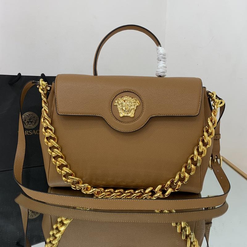 Versace Chain Handbags DBF1038 Gold buckle earth yellow